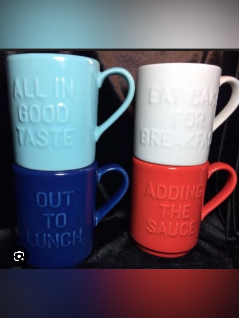 NEW Kate spade all in good taste stacking mug set